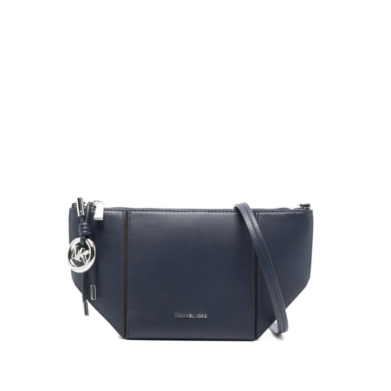MICHAEL Michael Kors Sac à bandoulière Compact Blue Calf Leather Shoulder Bag Black