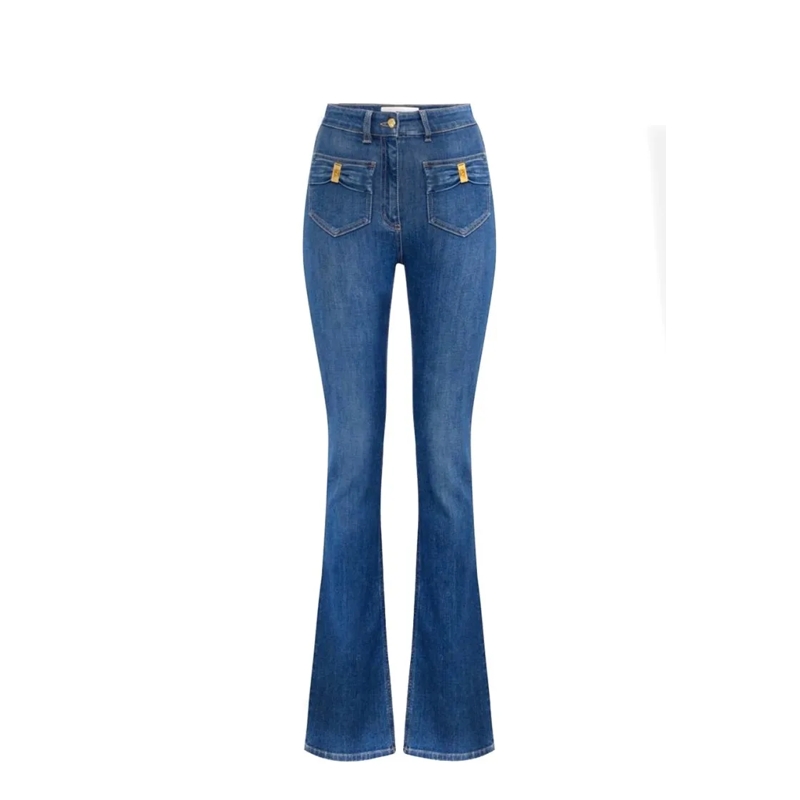 Elisabetta Franchi Jeans Flared High-Waisted Denim Jeans Blue
