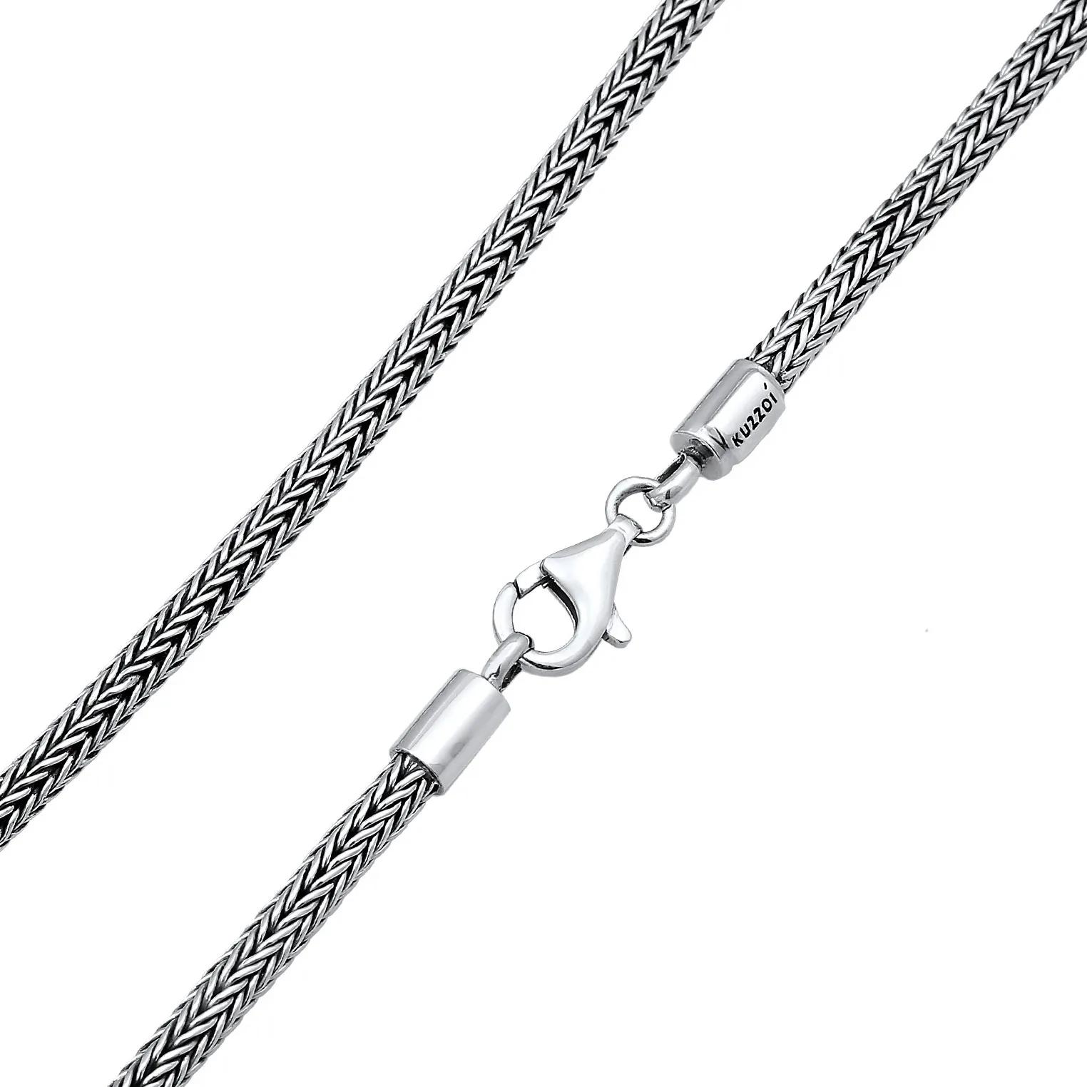 Thumbnail - Kuzzoi Halsketten - Halskette Herren Basic Schlangenkette Oxidiert 925 - Gr. unisize - in Silber - für Damen