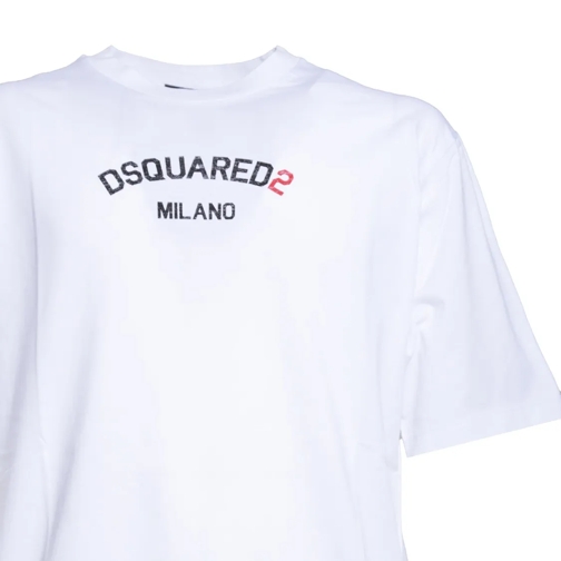 Dsquared2 T-shirts White Cotton Loose Fit T-Shirt With Print White (Image 3)