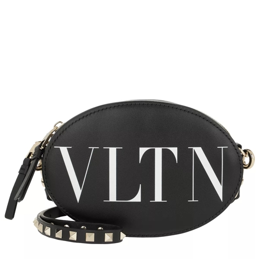 Valentino Garavani VLTN Rockstud Shoulder Bag Leather Black/White Crossbodytas