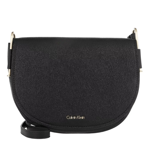 Calvin Klein Arch Large Saddle Bag Black Crossbody Bag