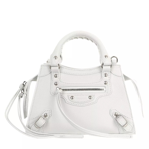 Balenciaga Neo Classic Mini Top Handle Bag Grained Calfskin White Satchel