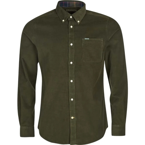 Barbour Manteaux Parka Chemise Velours Ramsey vert col poignet tartan MSH grün