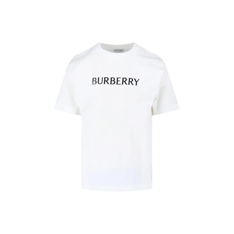 Burberry T-shirt Logo T-Shirt In White Cotton, Crew Neck White