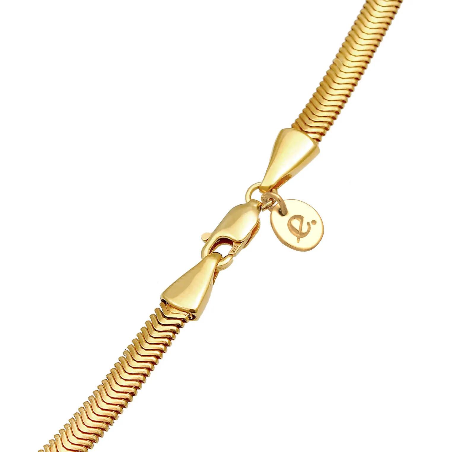 Thumbnail - Elli Halskette - Halskette Flach Elegant Schlangenkette Fischgräte - Gr. unisize - in Gold - für Damen