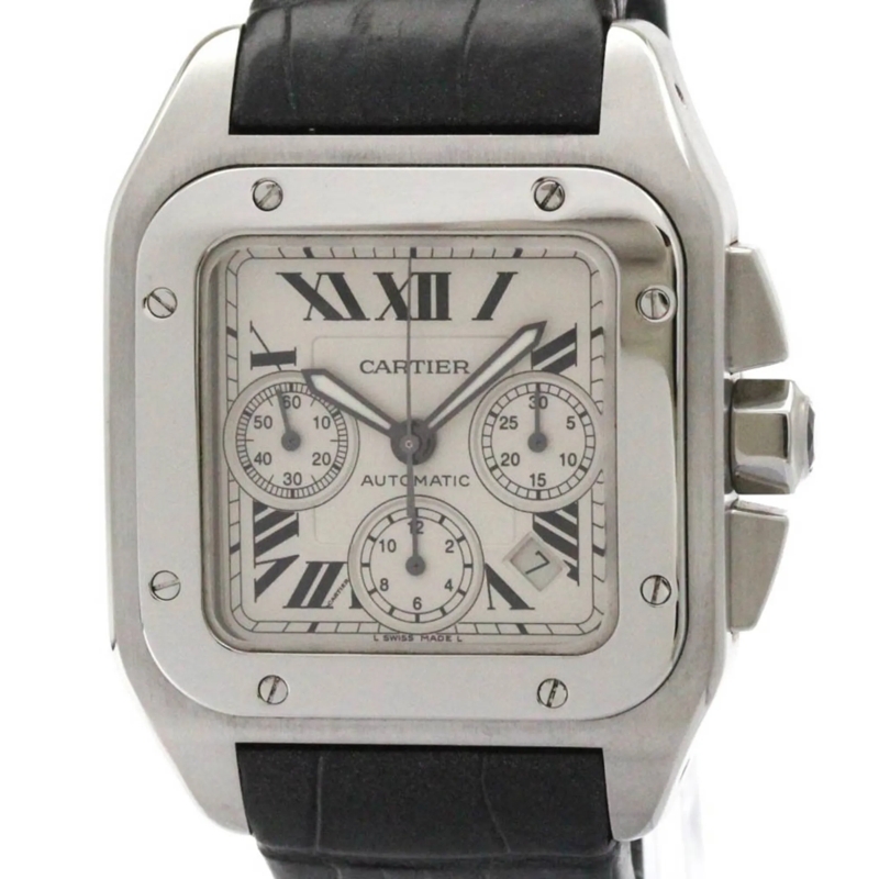 Cartier Automatikuhr Santos Silber