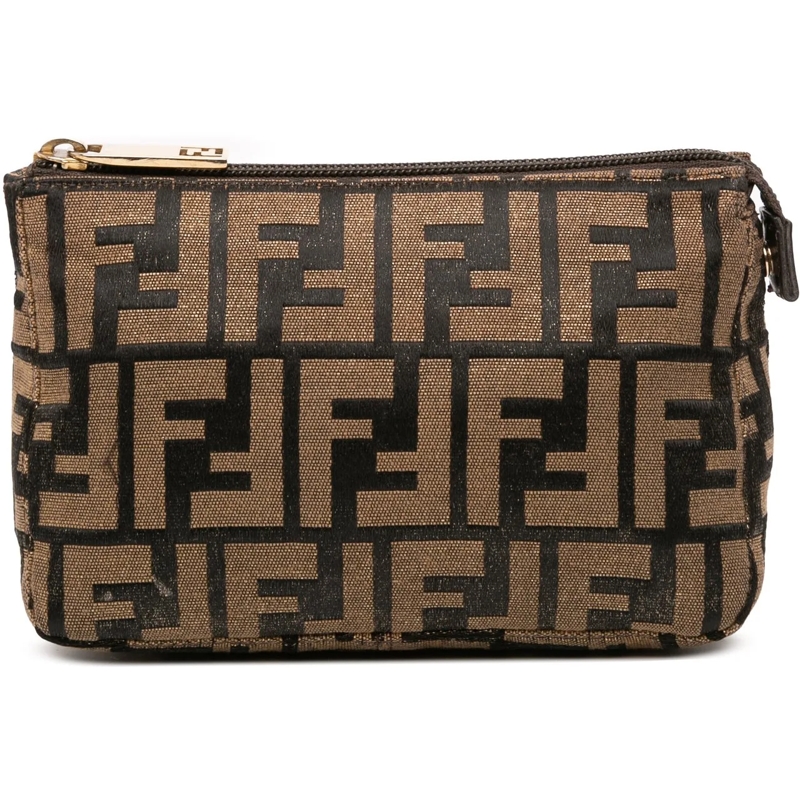 Fendi Necessaire Zucca Canvas Clutch braun