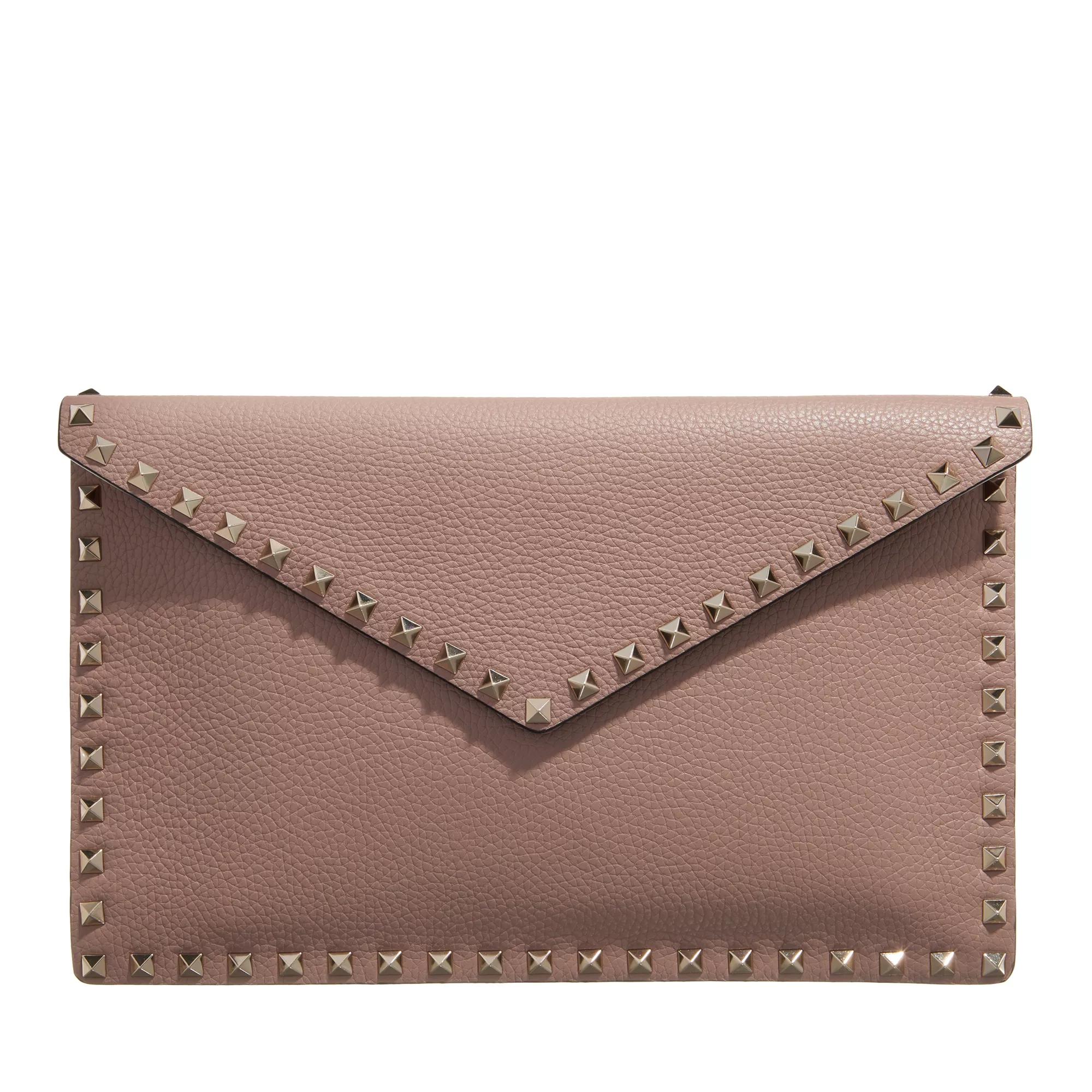 Valentino Garavani Rockstud Envelope Clutch Poudre Clutch