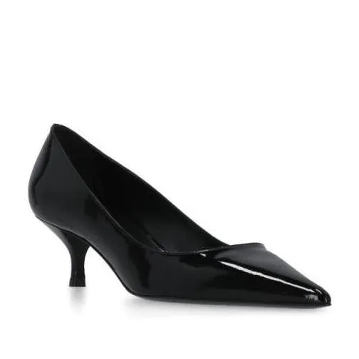 Stuart Weitzman Kitten Pump Shoes Black Escarpin