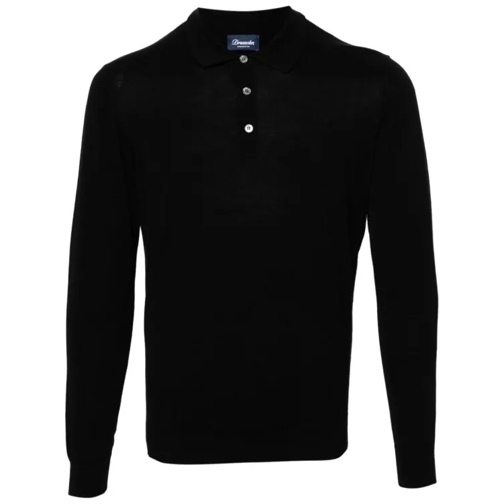 Drumohr  Black Knit Polo Black