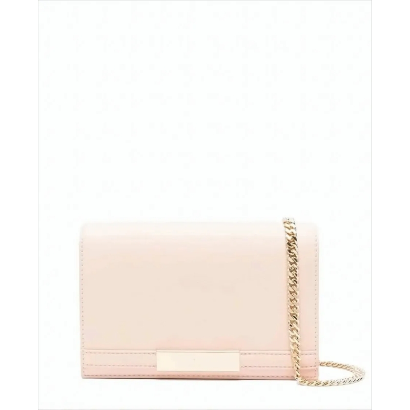 Elisabetta Franchi Clutch Shoulder Bag With Gold Chain Strap White