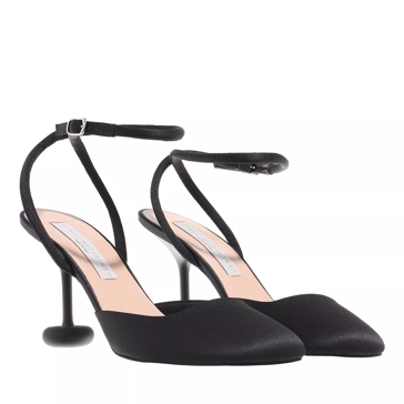 Black satin pumps online