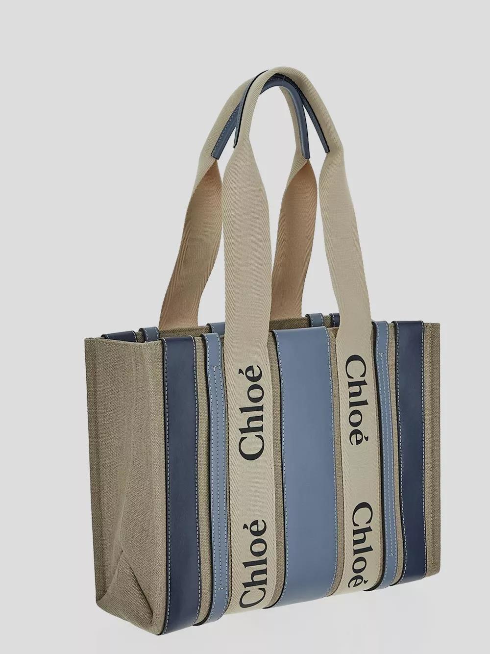 Chloé Woody Medium Tote Bag Blue | Tote