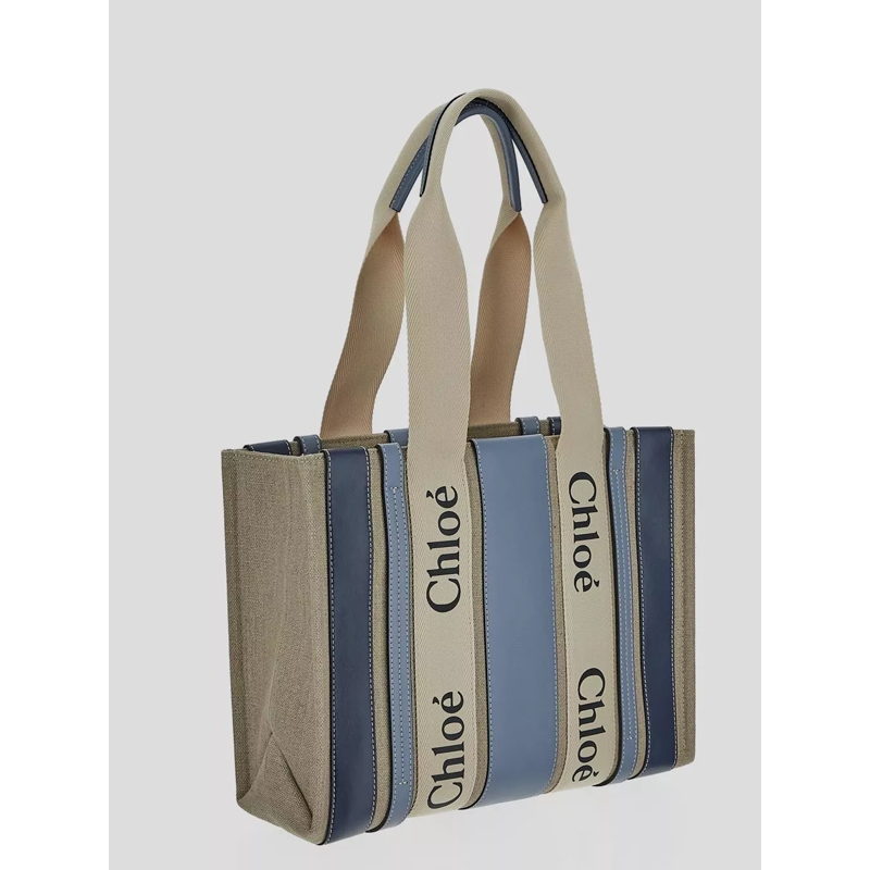 Chloé Tote Woody Medium Tote Bag Blue(Image 4)