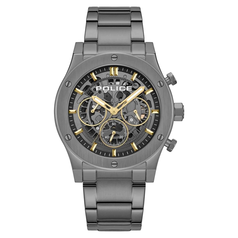 Police Automatikuhr Quarzuhr Knotty dunkel-grau