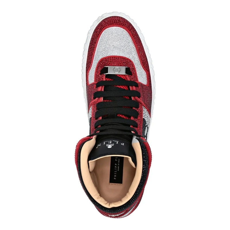 Philipp Plein Low-Top-Sneaker Hightop-Sneaker Notorious Mit Schmucksteinen rot(Image 3)
