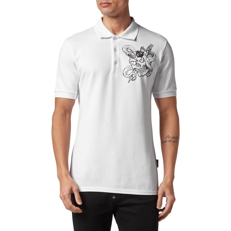Philipp Plein Top Poloshirt Snake weiss(Image 4)