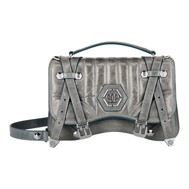 Philipp Plein Crossbody Bag Henkel Tasche Hexagon hell-blau