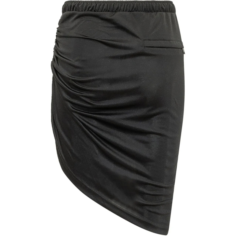Courrèges Minirock Gonna Drappeggiata con Vita Elasticizzata schwarz(Image 2)