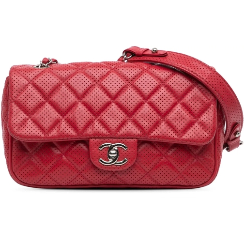 Chanel Sac à bandoulière 2014 Medium Perforated Lambskin Punch Flap rot (Image 2)