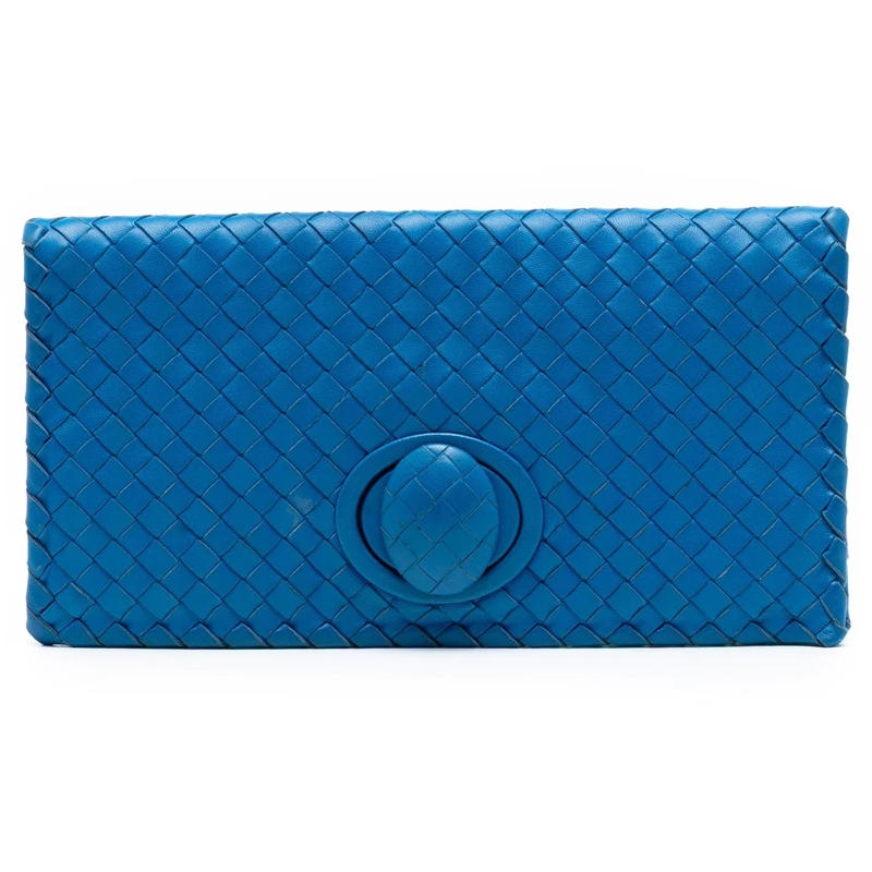 Bottega Veneta Clutch Nappa Intrecciato Turn Lock Clutch blau