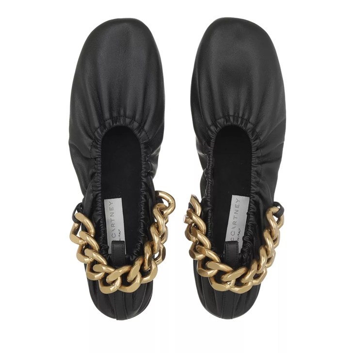 Stella McCartney Falabella Chunky Chain Ballet Flats Black Ballerina