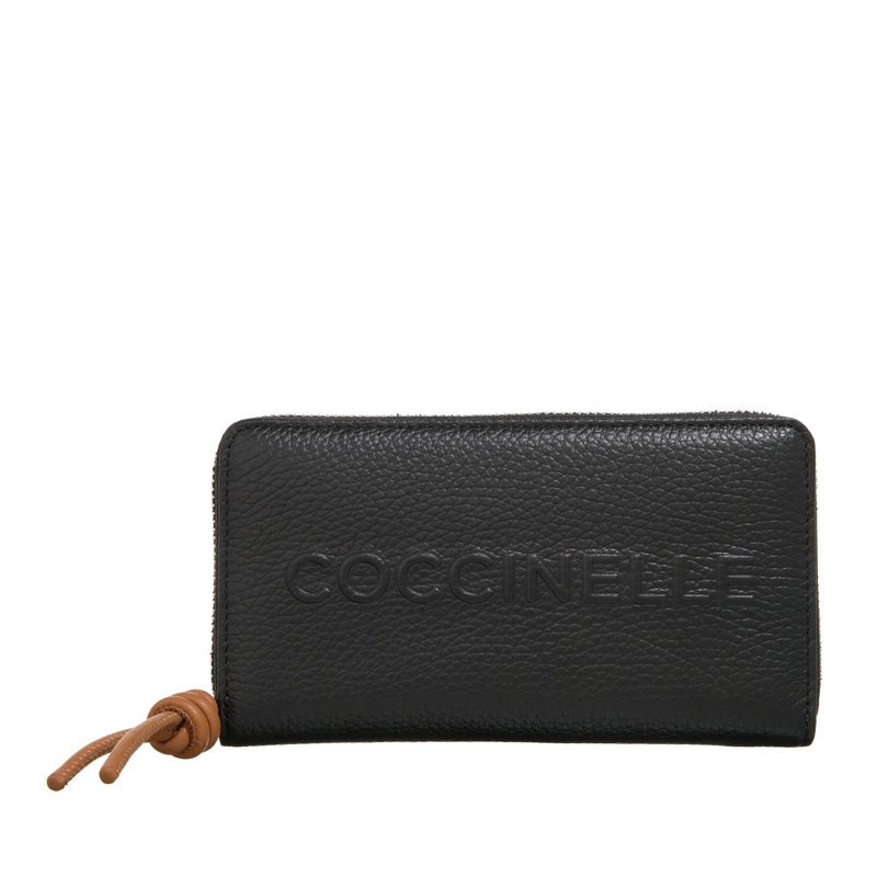 Coccinelle Portemonnaie mit Zip-Around-Reißverschluss Coccinelle Myrtha Maxi Log Noir/Cuir