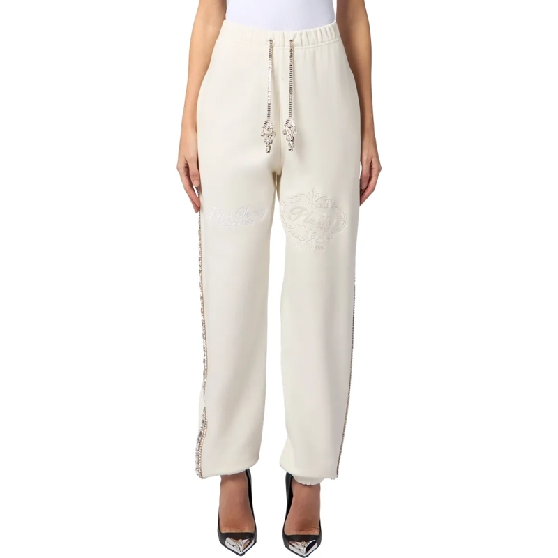 Philipp Plein Jogginghose Washed Joggers Tennis Club Crystals weiss(Image 3)