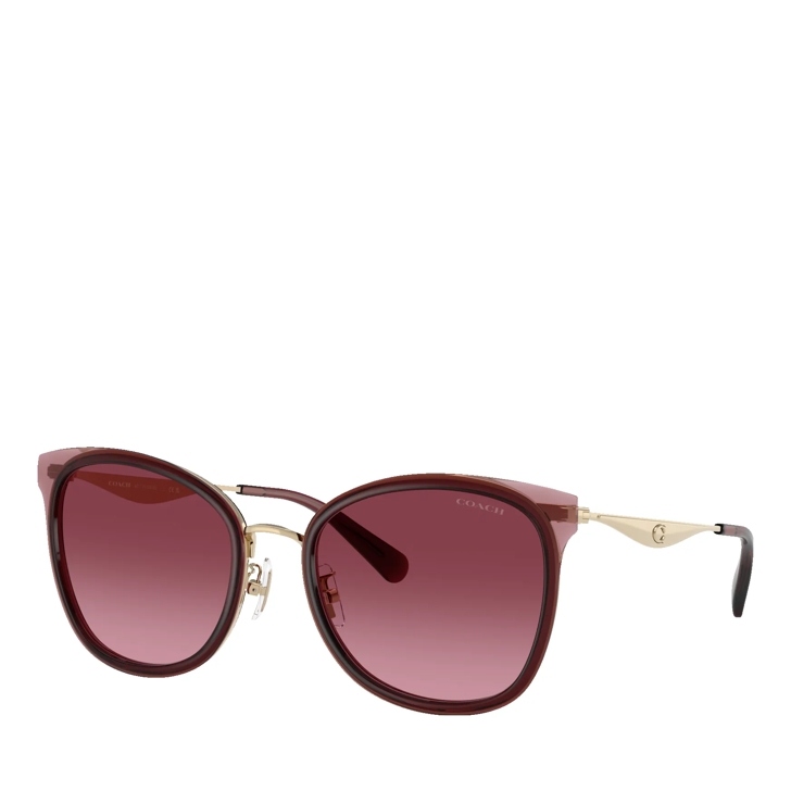 Coach CW185 Light Gold Burgundy Sunglasses
