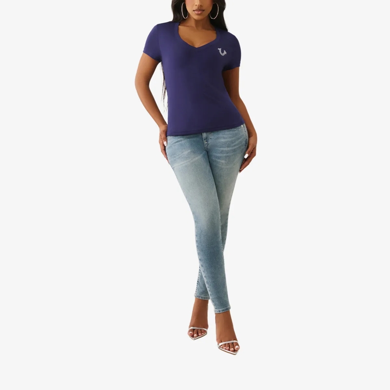 True Religion T-Shirt T-Shirt BUDDHA CRYSTAL violett