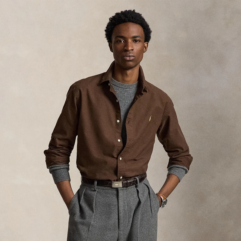 Polo Ralph Lauren Hemd Slim-Fit Hemd aus Baumwolle grün(Image 7)