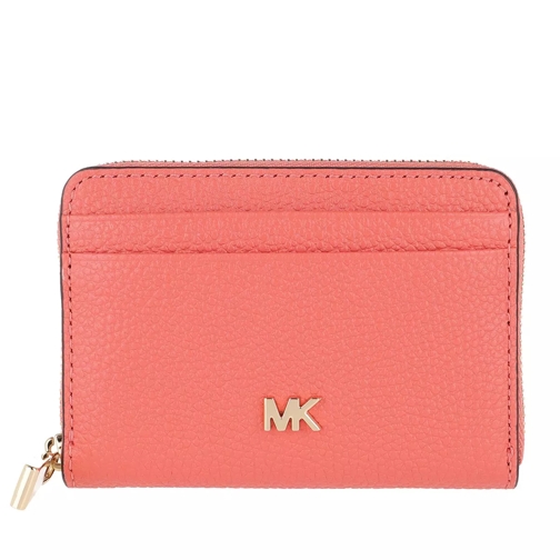 MICHAEL Michael Kors Mott Ziparound Coin Card Case Pinkgrapefruit Portemonnaie mit Zip-Around-Reißverschluss