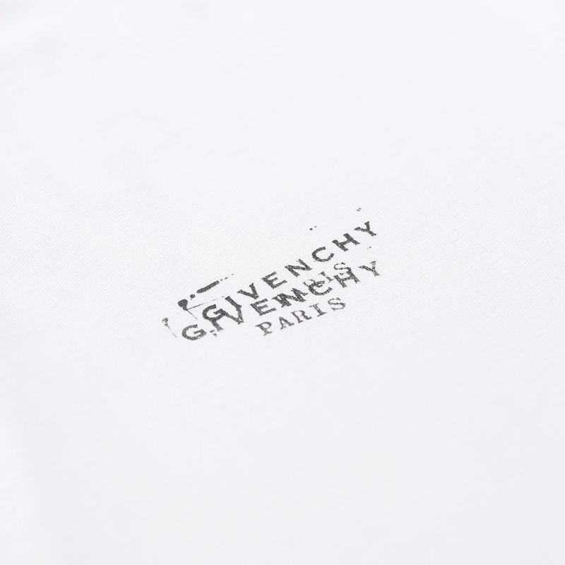 Givenchy T-Shirt Cotton T-Shirt With Distressed Logo Prints White(Image 7)
