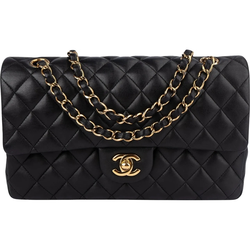 Chanel Tote Chanel Quilted Lambskin CC Medium Double Flap Cros schwarz