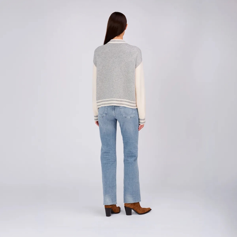 True Religion Strickjacke Strick Bomber-Jacke CHUNKY- Strick Bomberjacke- grau(Image 3)
