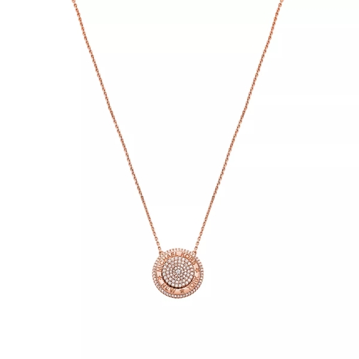Michael Kors 14k Gold-Plated Pavé Focal Pendant Necklace Rose Gold-Tone Collier moyen