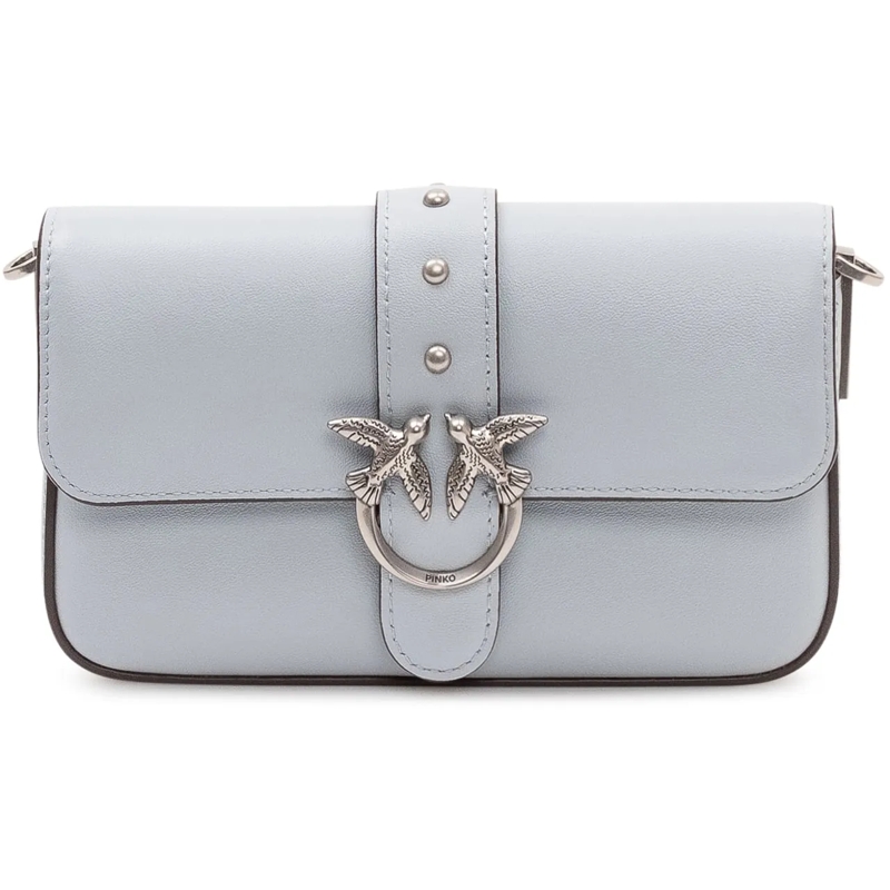 Pinko Schultertasche Borsa Love One Slouchy con Patta hellblau