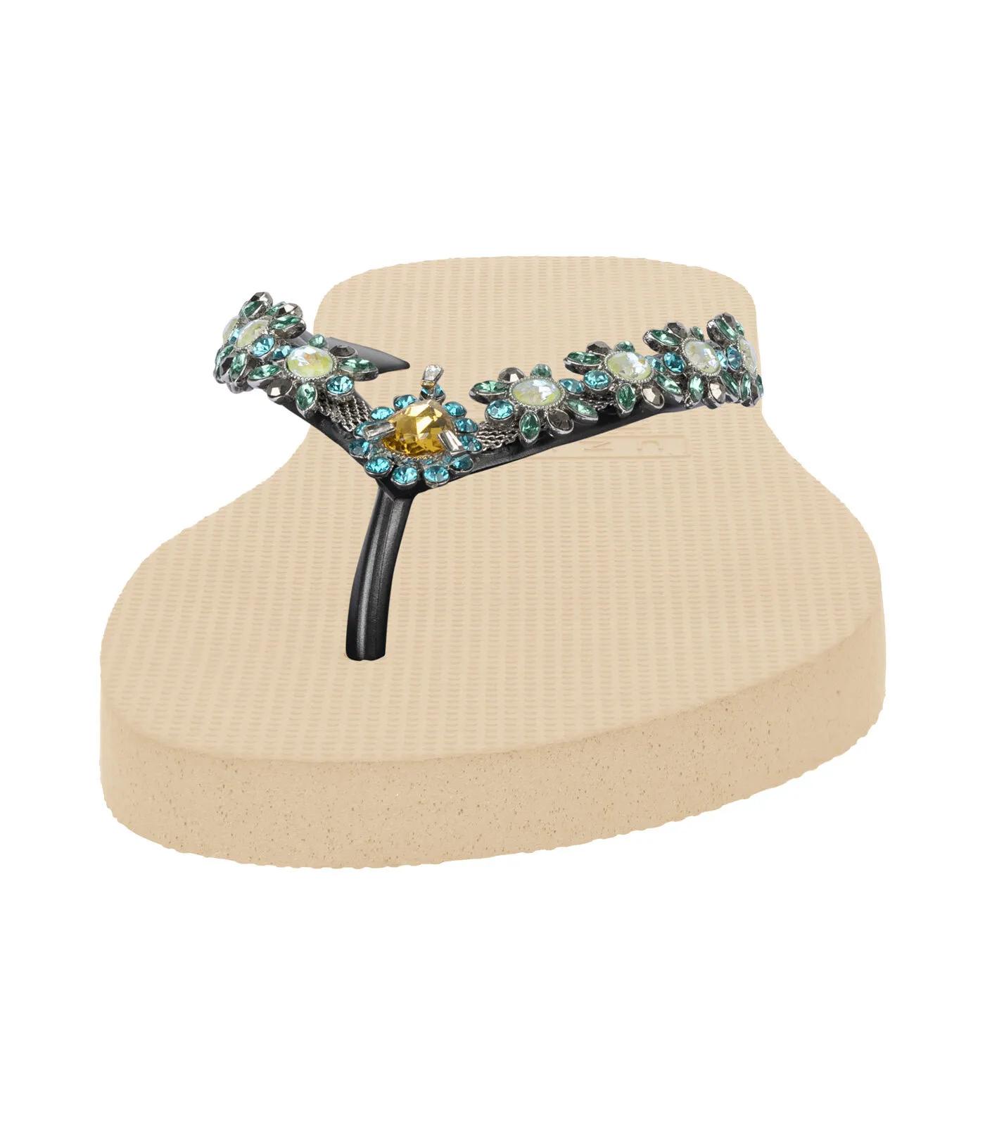 Thumbnail - UZURII Slipper & Pantoletten - platte hausschuhe Dolce Turqoise - Gr. 39,5 (EU) - in Creme - für Damen