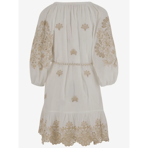 CALLING JUNE Mini robes Elizabeth Cotton Mini Dress Neutrals (Image 2)