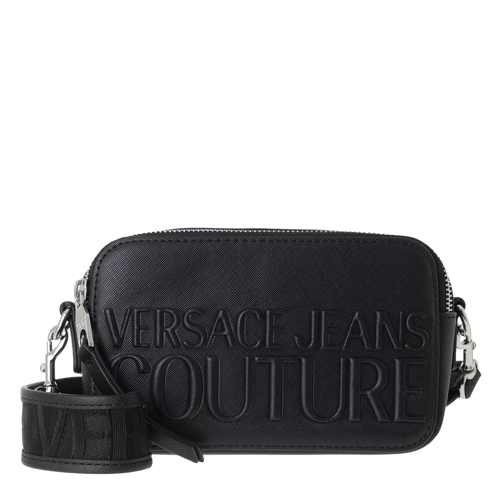 Versace Jeans Couture Logo Crossbody Bag Mini Saffiano Black Crossbody Bag