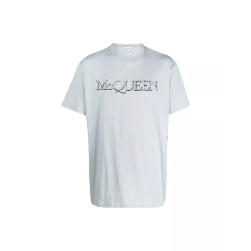 Alexander McQueen Logo-Print Cotton T-Shirt Grey T-shirts