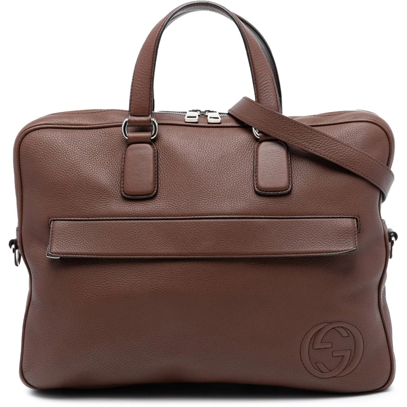 Gucci Fourre-tout Leather Soho Briefcase braun