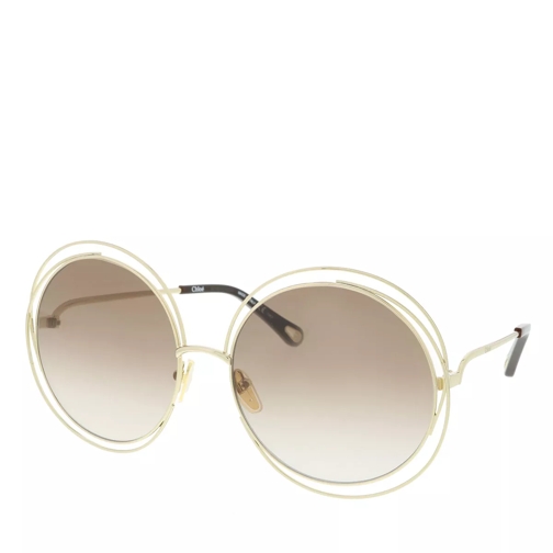 Chloé CARLINA oversized  round metal sunglasses GOLD-GOLD-BROWN Occhiali da sole
