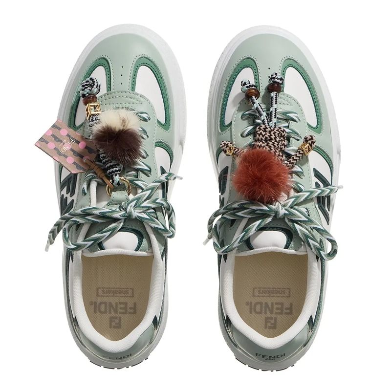 Fendi Sneaker à plateforme Match Platform Sneakers Green(Image 5)
