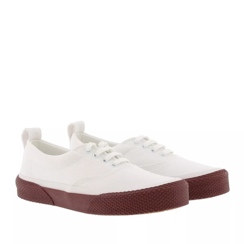 Celine Lace-Up Sneakers Canvas White/Bordeaux scarpa da ginnastica bassa