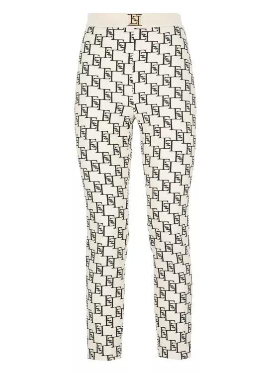 Elisabetta Franchi - Pants With Logo - Größe 44 - white