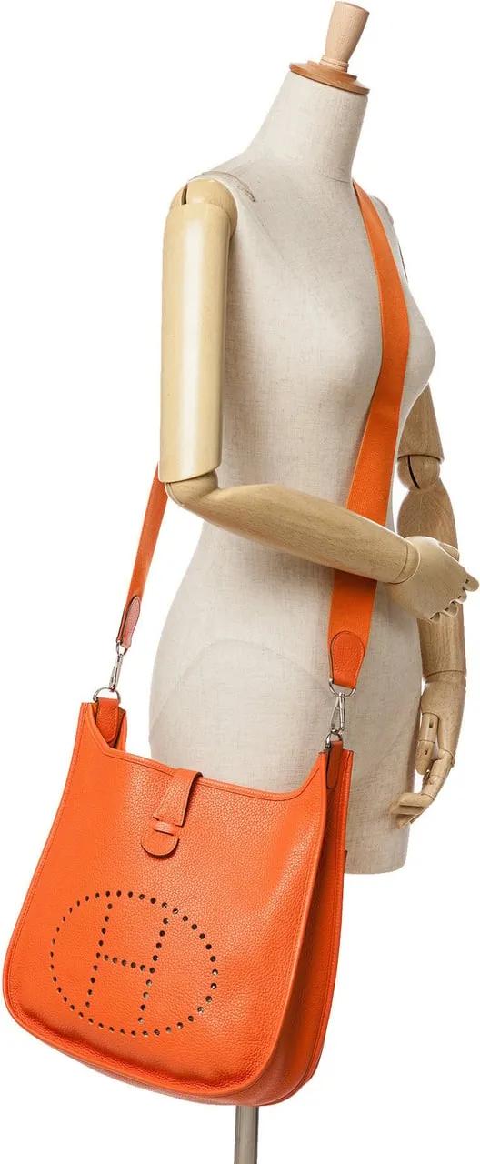 Hermès Hobo bags 2014 Clemence Evelyne III GM in oranje