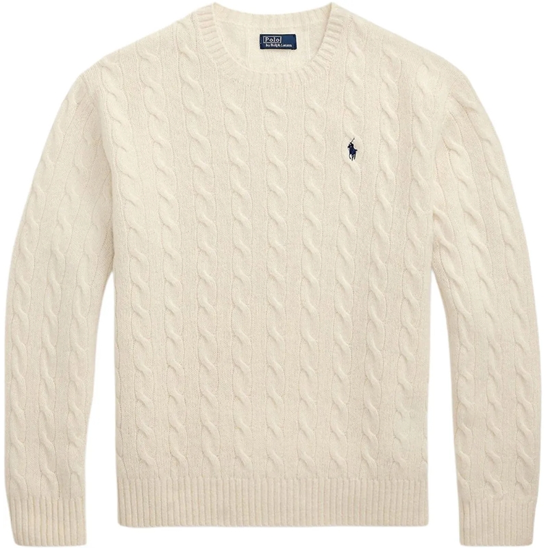 Ralph Lauren  Kabeltrui Ecru weiß