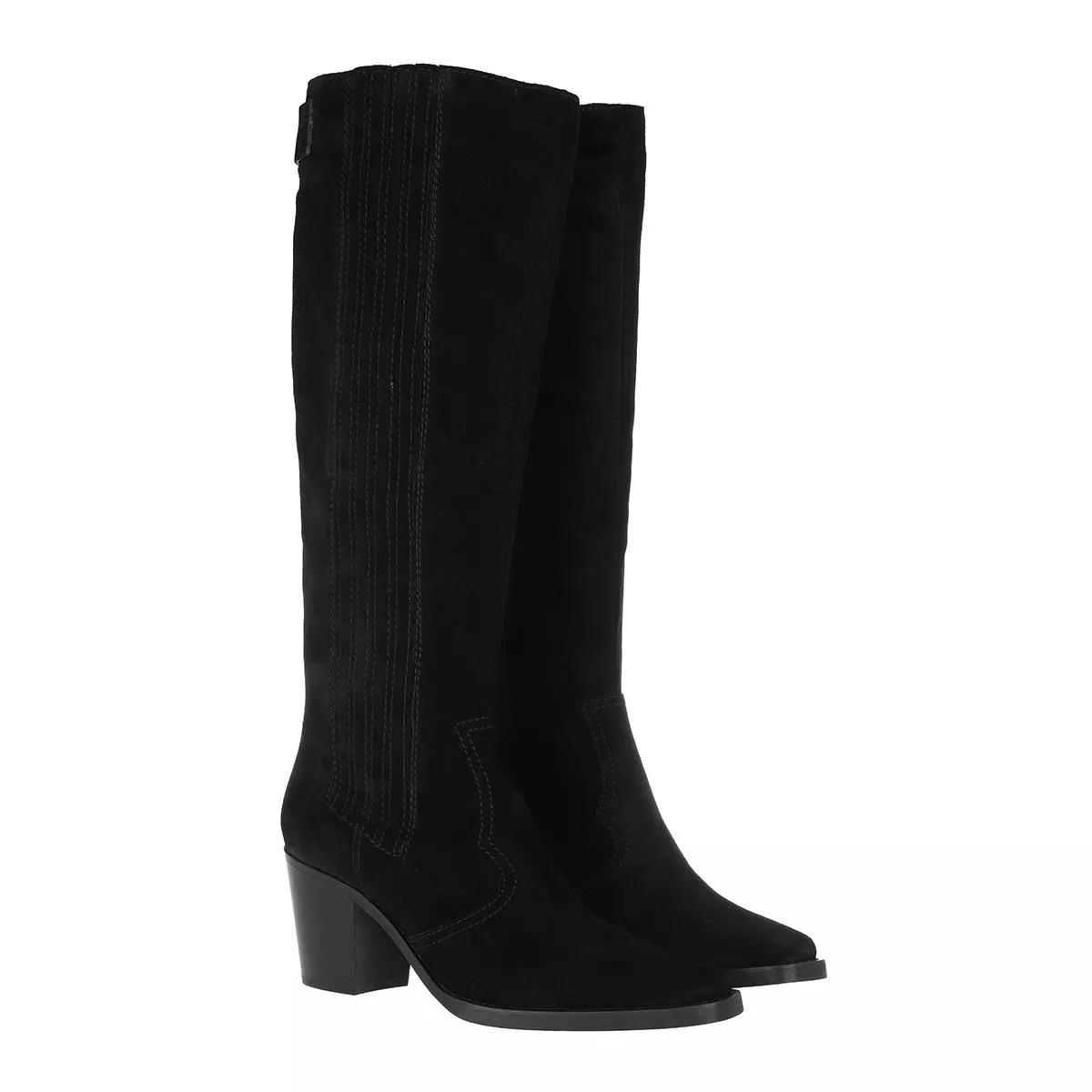 GANNI Boots & Stiefeletten - Western Knee High Boot Suede - Gr. 40 (EU) - in Schwarz - für Damen